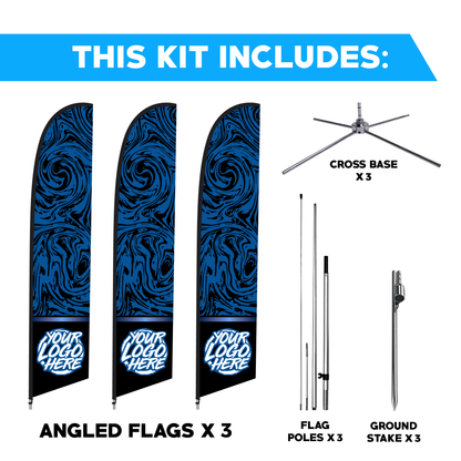 Angled Flag - 3 Pack Bundle