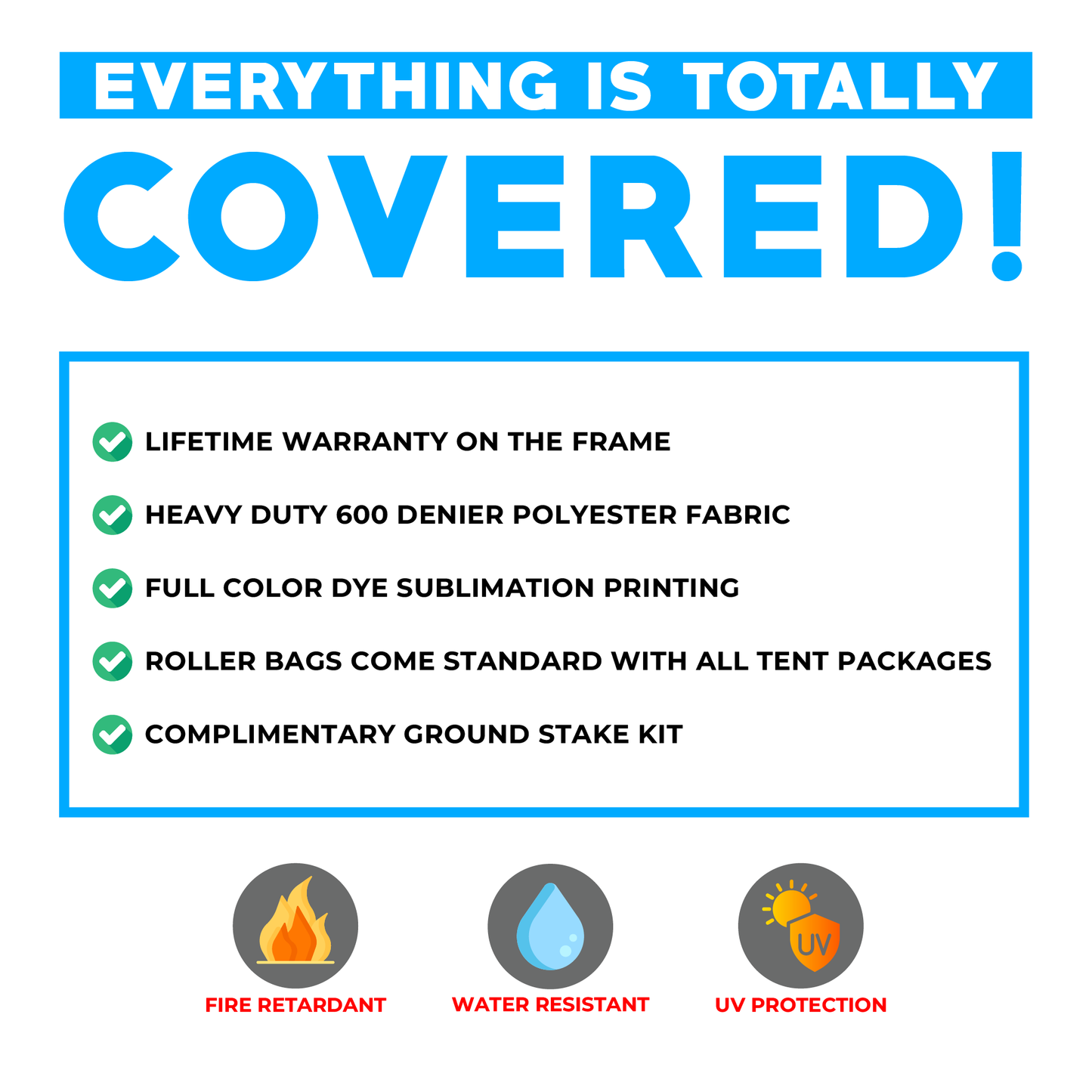 10' x 10' Standard Custom Canopy Tent