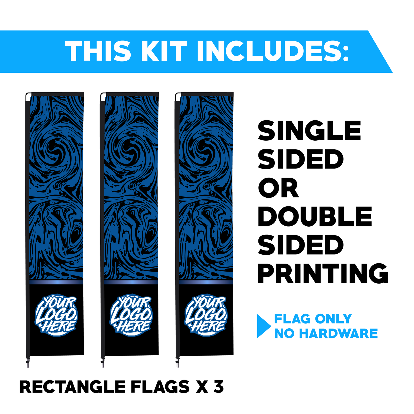 Rectangle Flag - 3 Pack Bundle