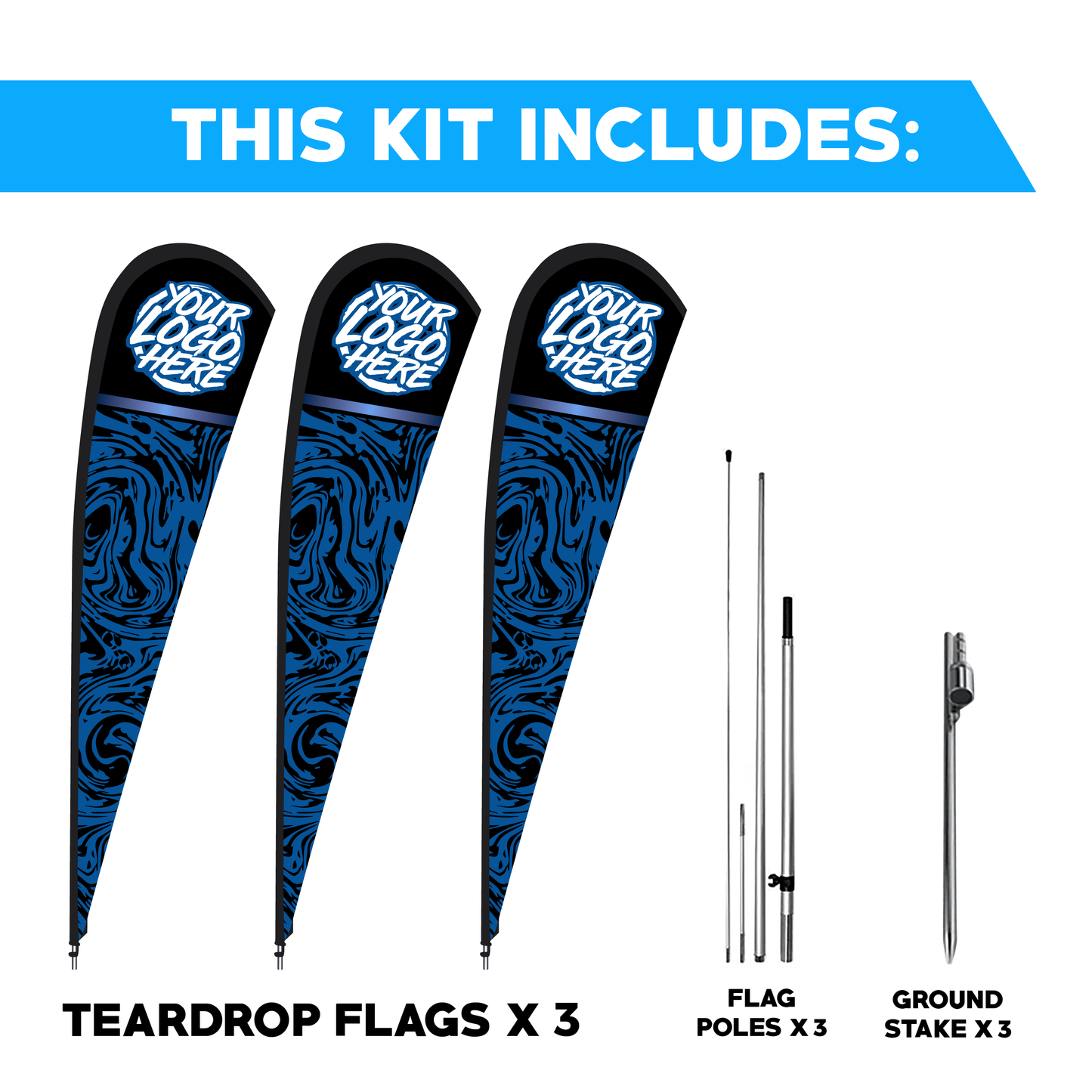 Teardrop Flag - 3 Pack Bundle