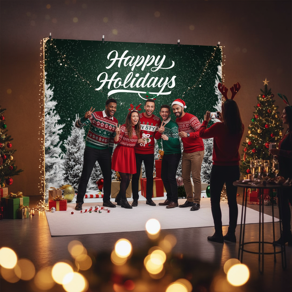 Happy Holidays Backdrop